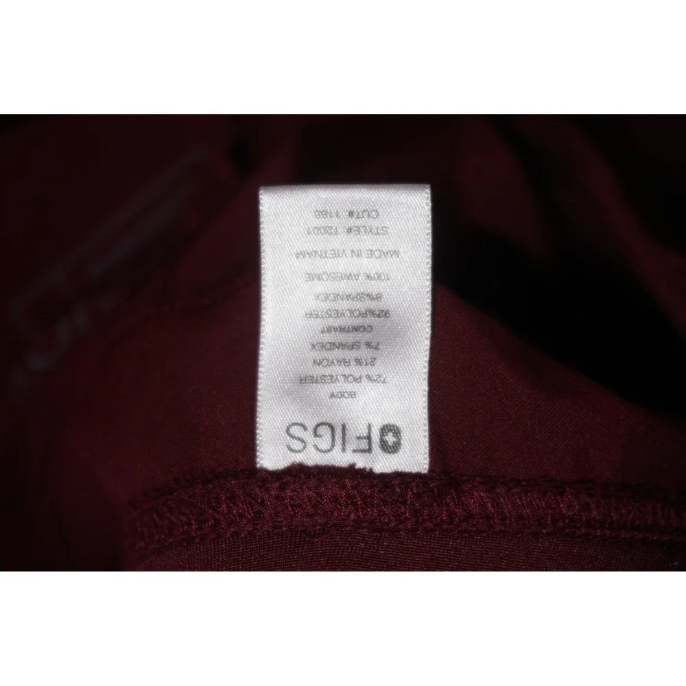 FIGS Technical Collection Pants Red Polyester Rayon Men's L Elastic Waist